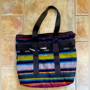 LeSportsac Striped Tote Bag EUC